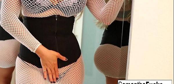  Huge Tittied Blonde Samantha Saint has some fun anal!